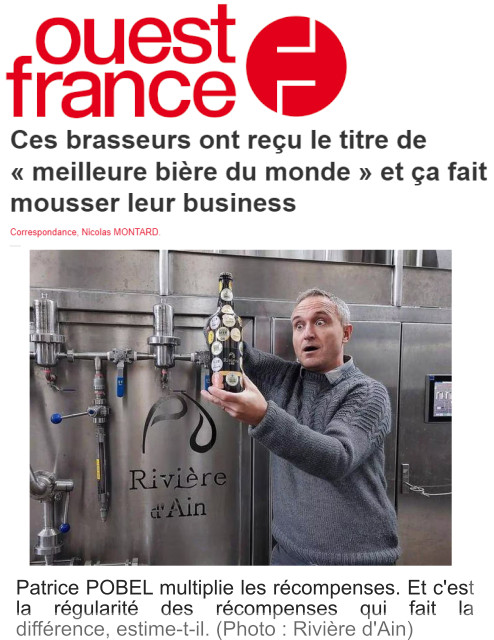 Article Ouest France sur les meilleures bières du Monde